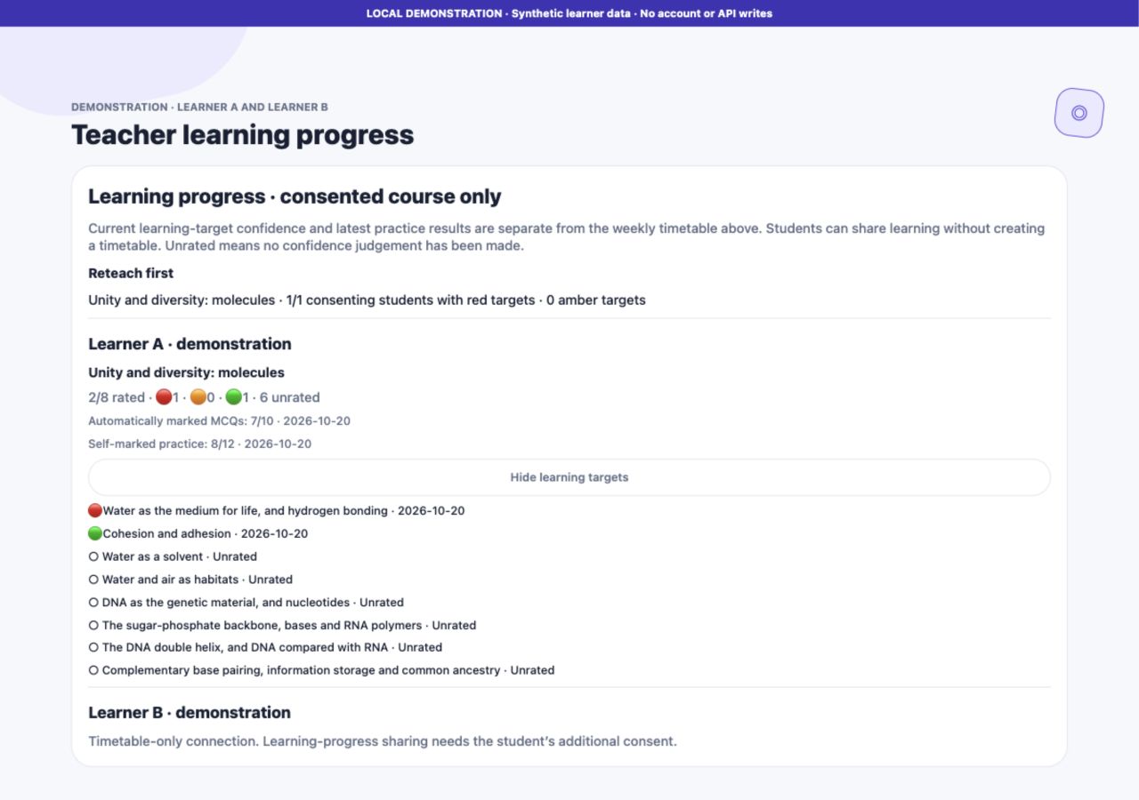 9. Choose what your teacher can see · demonstration screenshot
